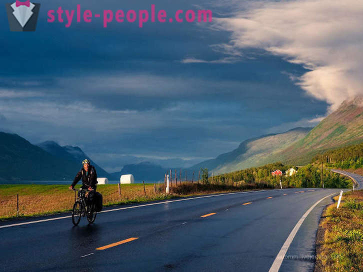Като използват велосипеди в Норвегия
