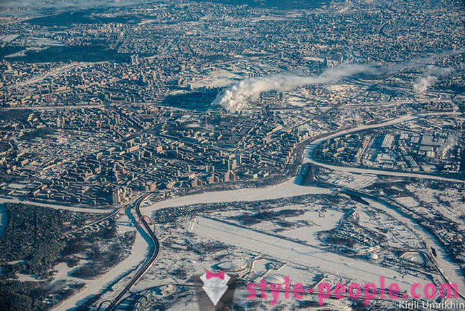 Зимни Москва птичи поглед