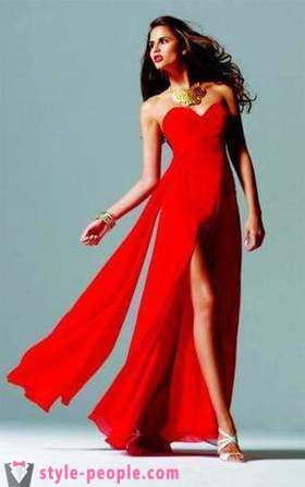 Модерни червена рокля на пода